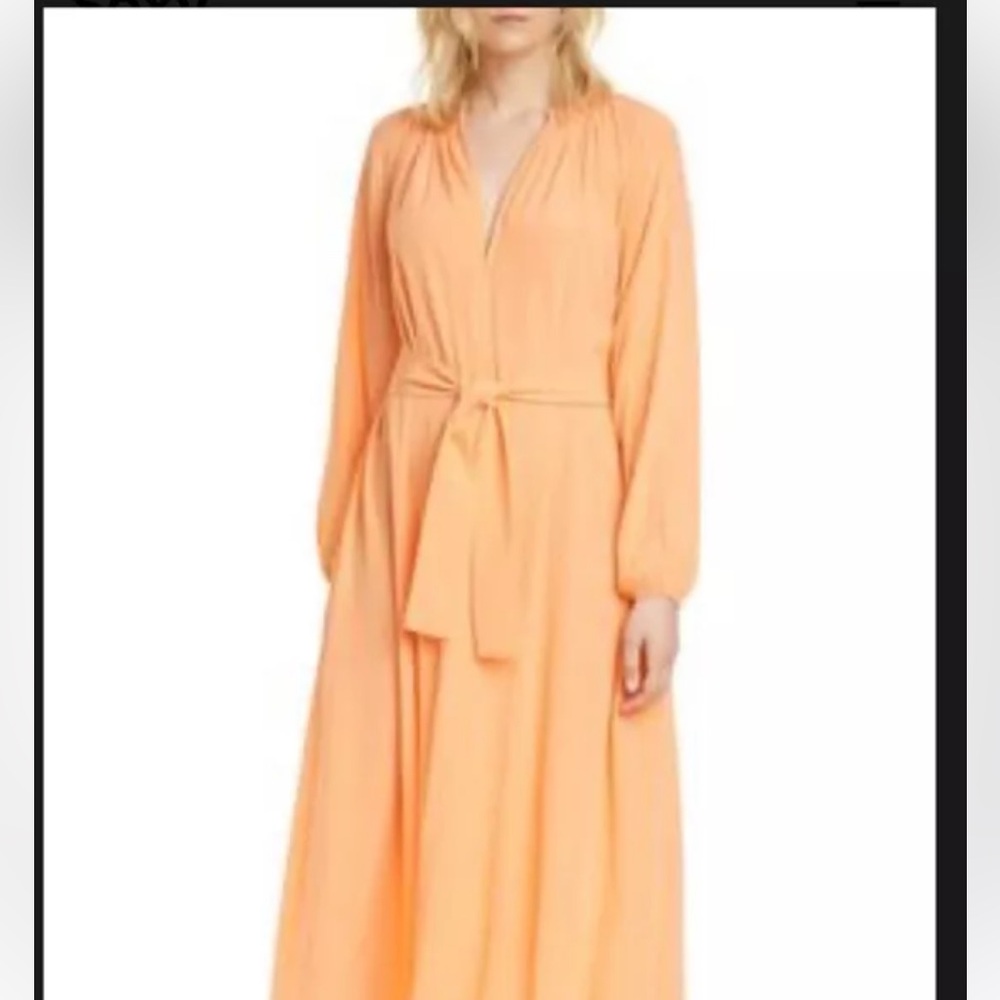 Samsoe Kaia Dobby Long Sleeve Belted Dress With Slip Women’s Large
